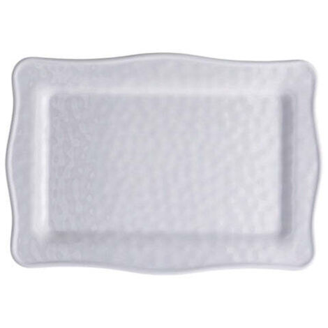 Regalo Italiano Vassoio Rettangolare in Melamina 30 x 21 x 2 Cm Bianco