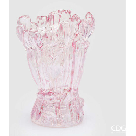 EDG Enzo De Gasperi Vaso Tulipano H 30 Cm D 22 Cm Vetro Scatola Bianca Pink (1/5)