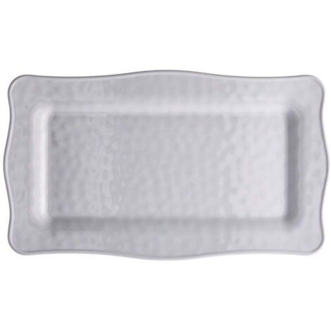 Regalo Italiano Vassoio Rettangolare in Melamina 48 x 28 x 2 Cm Bianco