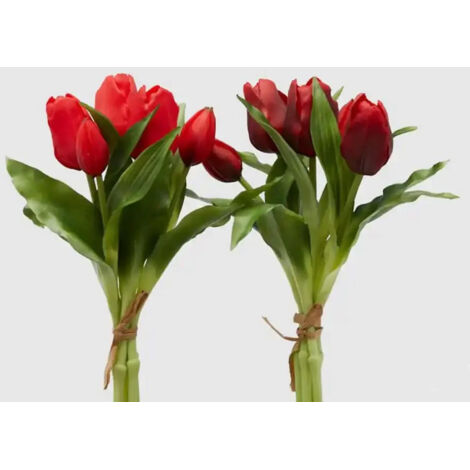 EDG BOUQUET TULIPANI OLIS ARTIFICIALE H28CM ROSSO ASSORTITO, CASA, ACCESSORI DECORATIVI, FIORI ARTIFICIALI