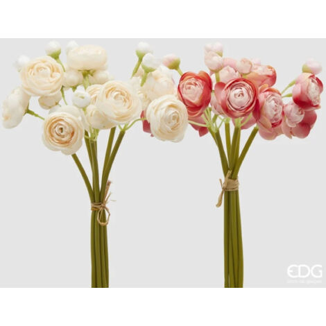 EDG MAZZO DI RANUNCOLO H30CM DUE TONI DI ROSA ASSORTITI, CASA, ACCESSORI DECORATIVI, FIORI ARTIFICIALI