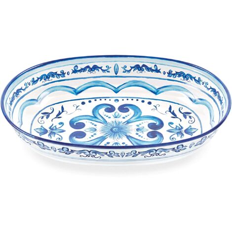 GUZZINI Risottiera Decoro Blues Melamina 32,5 x 23 Cm H 7 Cm Table Decor