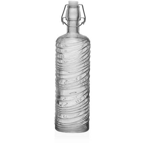 Bottiglia d'acqua Versa Trasparente Vetro Alluminio 1 L 8,2 X 30,6 X 8,2 CM