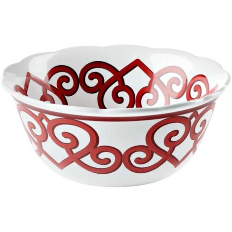 GUZZINI Contenitore Natalizio Harmonia Melamina D 22,50 Cm H 10 Cm Table Decor Bianco Rosso