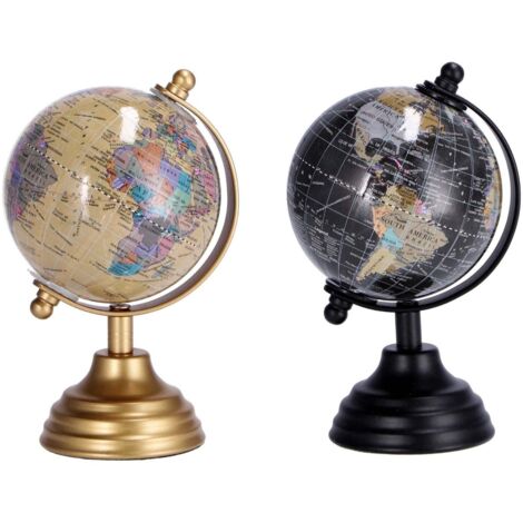 Regalo Italiano Mappamondo Decorativo Ass. D 8,5 Cm H 14,5 Cm – Globo da Arredo Vintage da Tavolo 1 Pz