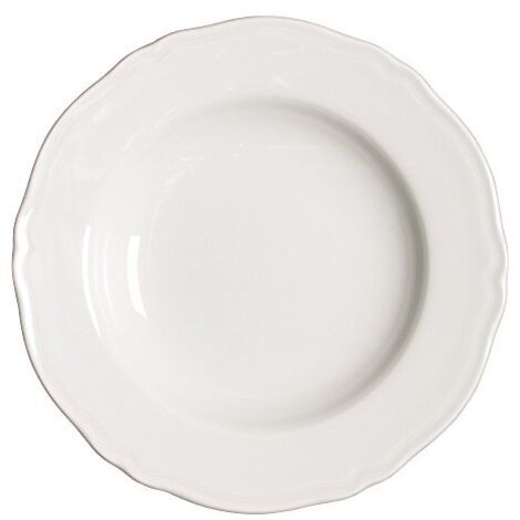 Saturnia Piatto Piano D 23 Cm H 3,9 Cm Porcellana Praga Bianco