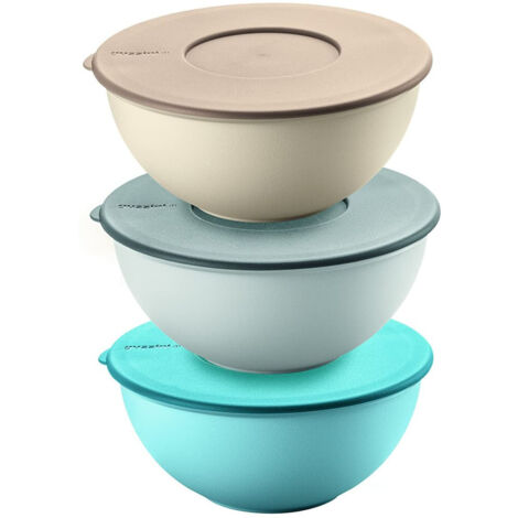 Fratelli Guzzini Set Di 3 Contenitori Con Coperchio, Blu, 16 cm