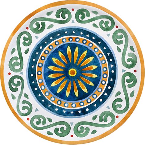Saturnia Collezione Capri Piatto Pizza D 33 Cm H 1,8 Cm Porcellana Napoli Decorata