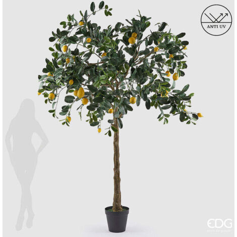 EDG Enzo De Gasperi Limone Anti-UV x31 con Vaso Pianta Artificiale H 270 Cm Verde Giallo