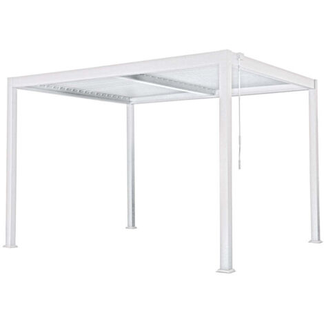 L'Arcolaio Pergola Bioclimatica Vulcano 4x4 m Bianco Alluminio