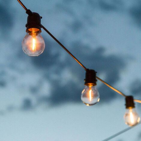 Catena Luminosa Party Light 10 Lampadine E27 Goccia Ø 60 Bianco Caldo 5m Prolungabile (1/5)