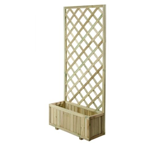 Fioriera in legno impregnato 90x30x180 cm – Struttura resistente per giardini e terrazzi – Accessori inclusi (1/7)