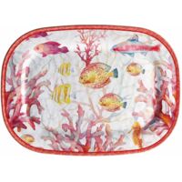 Regalo Italiano Vassoio Rettangolare Melamina Shell 43 x 332 x 2 Cm Rosso 1 Pz