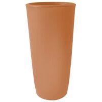 Vaso alto e tondo "Dafne" in plastica da esterno per piante e fiori -80 cm / Cappuccino