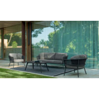 Talenti Salotto Moon Divanetto, 2 Poltrone e Tavolo Carbon