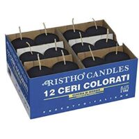 Risthò 5620018 Candele Cero, Nero, Diametro 4 cm, Altezza 7 cm, 12 pezzi