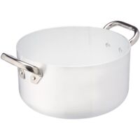 AGNELLI Casseruola Alta Alluminio Fondo Induzione 2 Manici D 24 Cm
