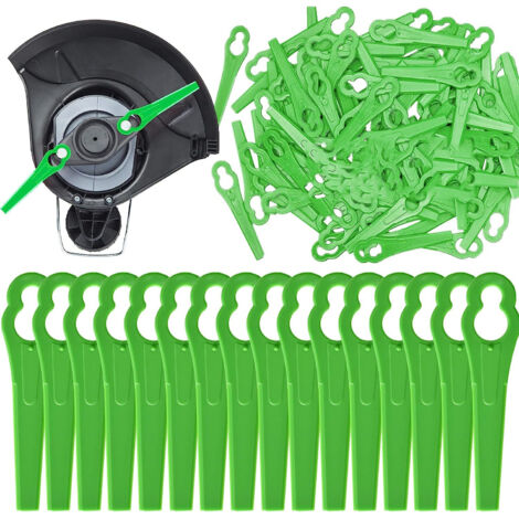 Lot de 300 lames de rechange pour coupe-herbe, 83 mm en plastique pour tondeuse à gazon, lames de coupe pour tondeuse à gazon Swift Ryobi VonHaus (1/5)
