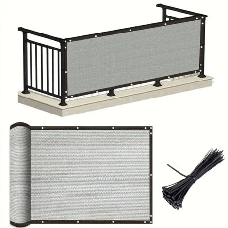 Toile d'ombrage Extérieure 12m - Filet de Confidentialité - Isolation Thermique - Pour Balcon, Terrasse et Deck de Piscine (1/5)