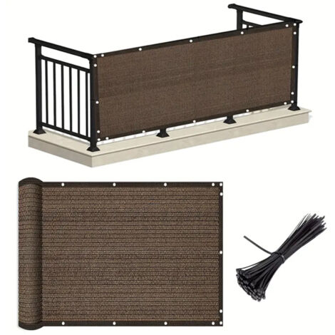 Brise-vue et Filet d'ombrage 14m - Toile pour Balcon, Piscine et Terrasse - Résistant aux UV et au Vent - Facile à Installer (1/5)