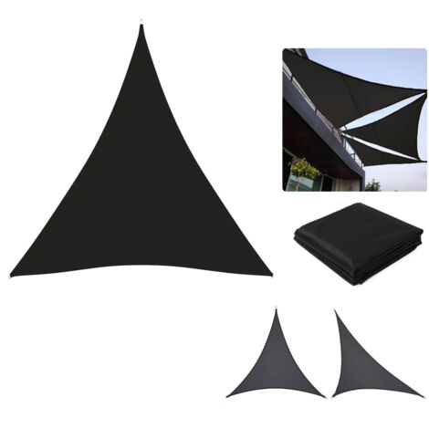 Extérieur Carré Toile Noire Voile Pergola Triangulaire Toutes Tailles Rectangulaire Camping Terrasse,5X5X5M (1/5)