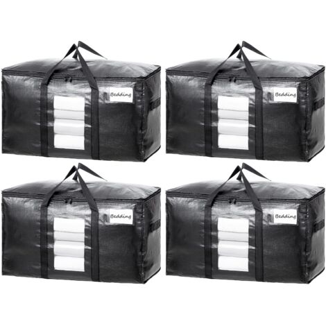 Quatre sacs de rangement de grande capacité, sacs de rangement pour vêtements, 733735cm, adaptés au rangement de couettes et de vêtements. (1/5)