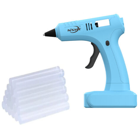 Pistolet à colle chaude avec bâtons de colle, 15/40W, 4000mAh,outil électrique, idéal pour les maquettes et les projets de bricolage (bleu) (1/5)