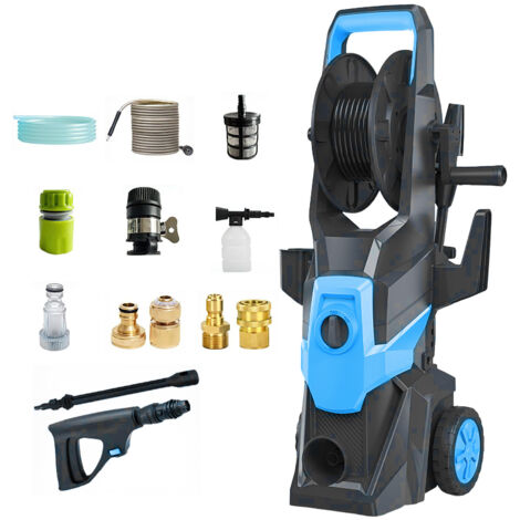 Machine à laver verticale haute pression 150 bars, machine de nettoyage domestique pratique, pompe à eau portable, pistolet à eau 220 V, bleu (1/5)