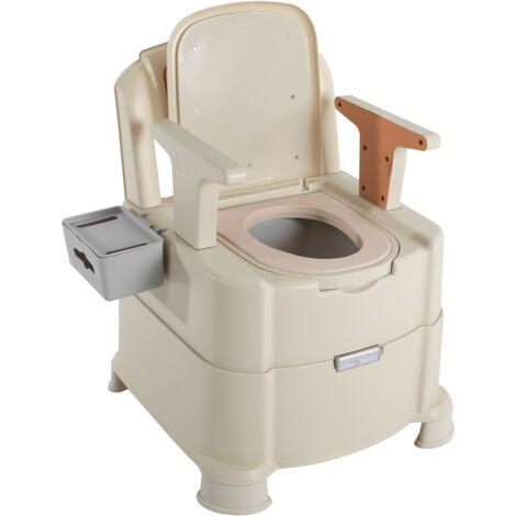 Commode portable, chaise percée de chevet, chaise de toilette portable, chaise percée de chevet amovible, siège de sécurité pour salle de bain (1/5)