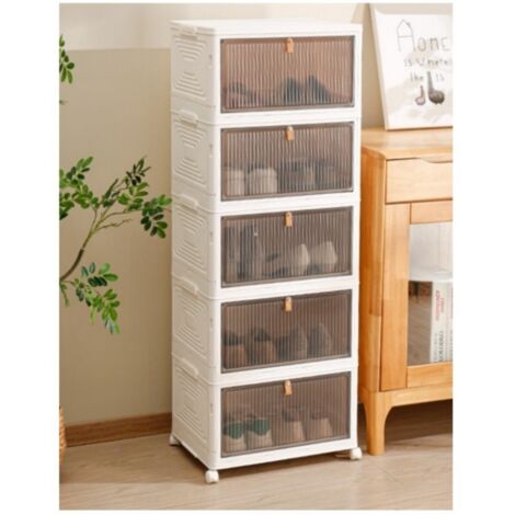 SIENTICE Armoires de rangement mobiles, meubles de rangement multifonctionnels avec couvercle, boîtes de rangement à plusieurs niveaux pour la maison (1/5)