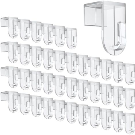 Crochets de fenêtre, 40 pièces, crochets de fenêtre, crochets décoratifs, crochets de porte transparents pour fenêtres jusqu'à 17 mm maximum (1/5)