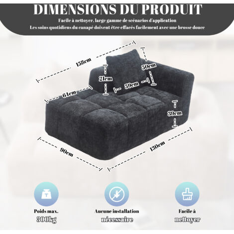 Chaise-longue confortable, sans besoin de montage. Démontable et élégant. Beige. (1/5)