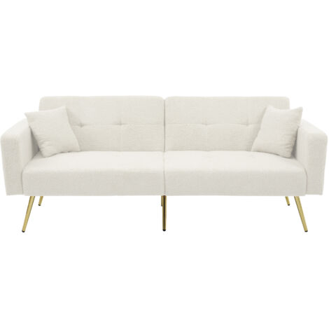 Canapé convertible en lit.angle réglable. Pieds dorés. Avec coussin et des compartiments de rangement sur les côtés. (1/5)