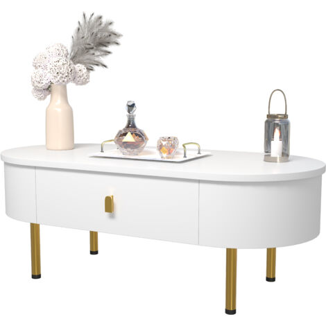 Table de chevet avec deux tiroirs, poignées en or et pieds incurvés.Table de chevet avec deux tiroirs, poignées en or et pieds incurvés. (1/5)