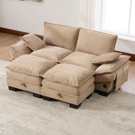 Canapé modulaire pour 2 personnes (avec 2 tabourets) – Large surface de siège. Garkdray (1/5)