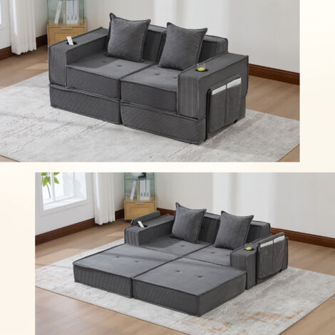 Canapé double moderne avec un canapé en tissu confortable. Design doux et accueillant. (1/5)