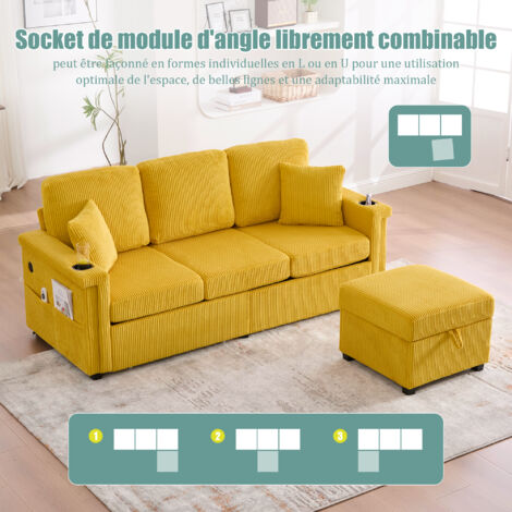 Canapé modulaire avec coussins pour différentes situations, comme la salle à manger. Type canapé en coin : W1725S00059 (1/5)