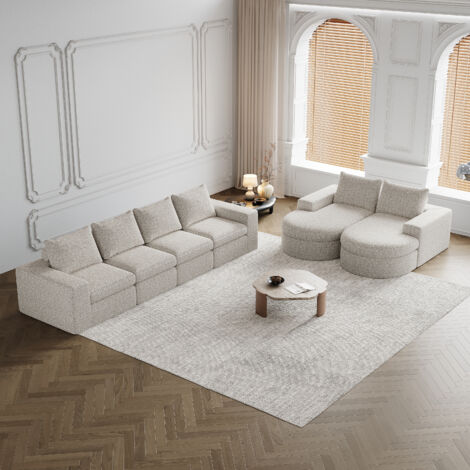 Canapé modulable, composé de deux parties. Canapé sans cadre. Matelas en mousse à haute résistance. Meuble minimaliste et moderne. (1/5)