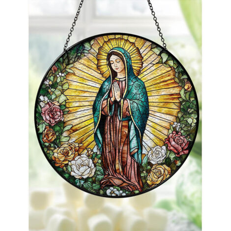 Attrape-soleil Vierge de Guadalupe, décoration fenêtre religieuse mexicaine 9cm