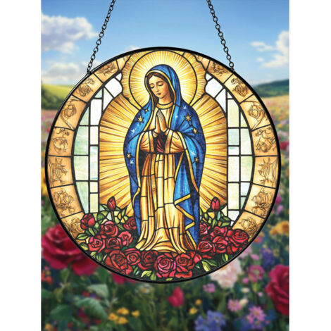Attrape-soleil en vitrail à thème religieux, décoration maison 25cm chrétienne (1/5)