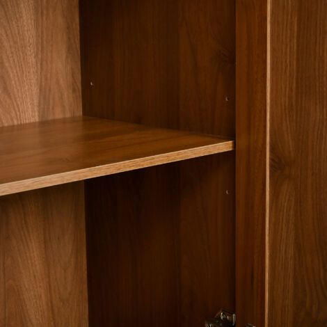Armoire avec miroir et porte-habits ouverte. Une armoire compacte, idéale pour ranger ses vêtements. Elle possède une étagère intérieure et deux portes. Parfait pour les chambres à coucher et les coul (1/5)