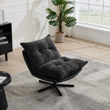 Fauteuil relaxable réglable en trois positions : 95°, 110° et 125°. Pieds métalliques noirs. Matière de rembourrage en cuir anti-taches de chats. Rembourrage en mousseline. Réglage de la position de c (1/5)