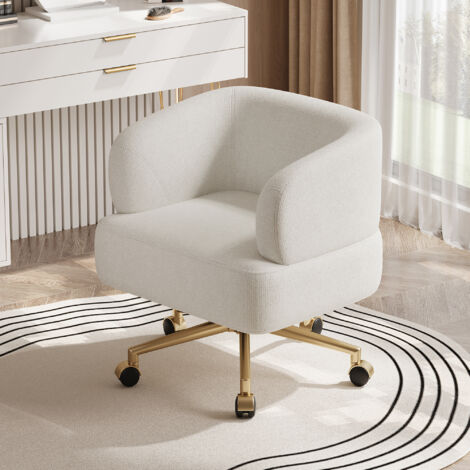 Fauteuil roulant de design contemporain. Fauteuil destiné aux moments de détente. 5 roues. Permet un mouvement de 360°. Matériau : métal. Couleur : beige. Dimensions : B71 × T60 × H71 cm (1/5)