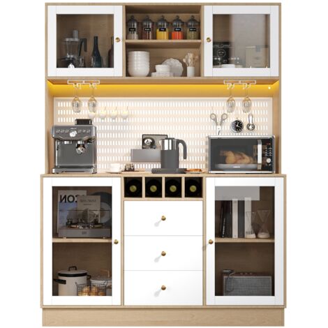 Armoire moderne pour la cuisine, avec éclairage intelligent par LED. Armoires pour le salon. Armoire latéral avec étagère pour les vins et système de fermeture à enroulement. Étagères intégrées réglab (1/5)