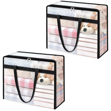 Organiseurs de placard, 2 sacs de rangement transparents grande capacité avec fermeture éclair (90 L) (1/5)