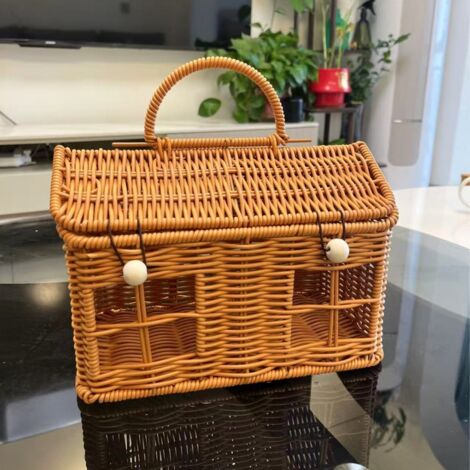 Petit panier fourre-tout style nordique, panier de rangement portable, panier tendance, panier pour étagère (1/5)