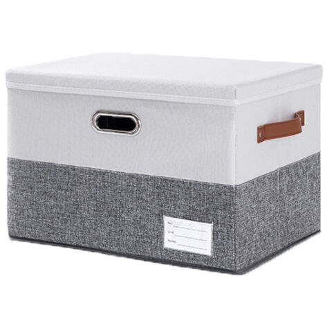 Boîte de rangement pliable, boîte de rangement polyvalente pour chambre à coucher, 382525cm, gris