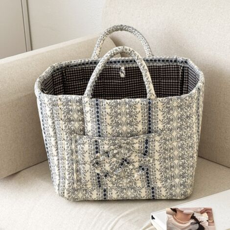 Corbeille à vêtements délavés à fleurs, panier de rangement léger, panier de stockage pliable, idéal pour le salon et la buanderie (1/5)