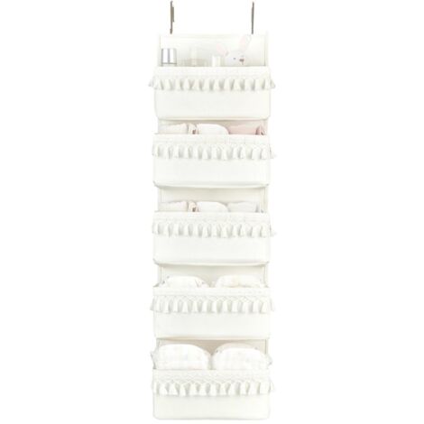 Sac de rangement à suspendre à la porte à cinq niveaux , pochette de rangement pliable, étagère de rangement pour penderie à suspendre (1/5)