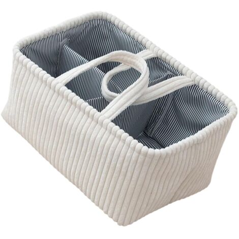 Panier de rangement en tissu , panier de rangement à plusieurs compartiments, sac de rangement pour vêtements pour usage extérieur (blanc) (1/5)
